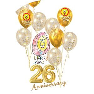 logo 26 años happy time centro educativo